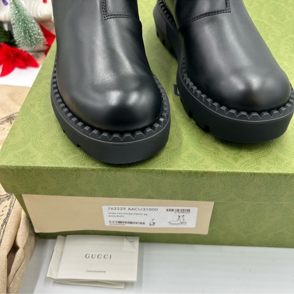 Gucci men’s leather Chelsea boots size 7, fit eight US maiden in Italy. Black. - Picture 4 of 11